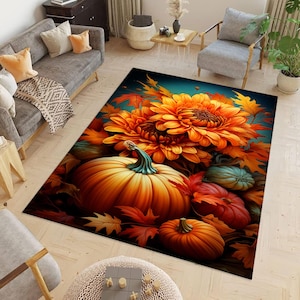 Pumpkin Rug, Halloween Pumpkin Rug, Halloween Room Decor, Machine Washable Rug, Pumpkin Design Rug, Witch Rug, Halloween Gift Rug,Halloween