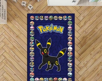 Eevee rug, Vaporeon rug, Espeon rug, Sylveon rug, Leafeon rug, Umbreon rug,  Non-slip Area Rug, Home Decor Mat, Anime rug Japanese Anime Rug