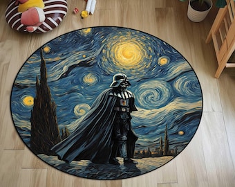 Star Wars Rug: Darth Vader, Van Gogh Style, Custom Printed Rug