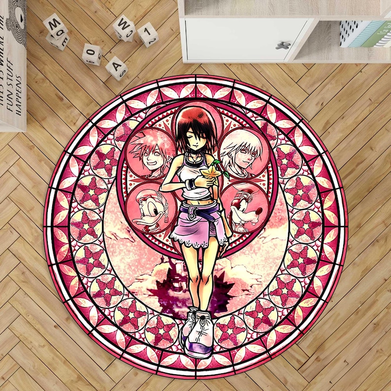 Kerdom Rug Kingdom Hearts Stained Glass Rug, Kingdom Hearts II, Kingdom Hearts ...