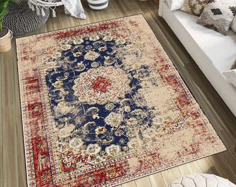 Boho Teppich Vintage Style Azteken-Muster: Tribal Medaillon (Digitaldruck)