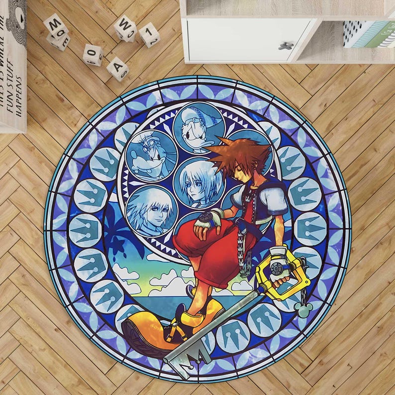 Kerdom Rug Kingdom Hearts Stained Glass Rug, Kingdom Hearts II, Kingdom Hearts ...