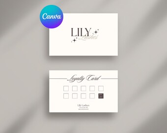 Loyalty card loyalty business card printable card canva template business card canva printable lash business card reward card