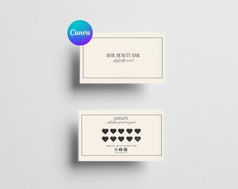 loyalty card loyalty business card printable card canva template business card canva printable nail business card reward card