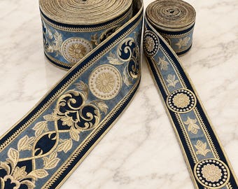 Fabric Trim with Embroidery Thread, Premium Quality 3D Edge curtain Border Tape Curtain Trim,  Embroidery Trim Border Trim, 1 yard