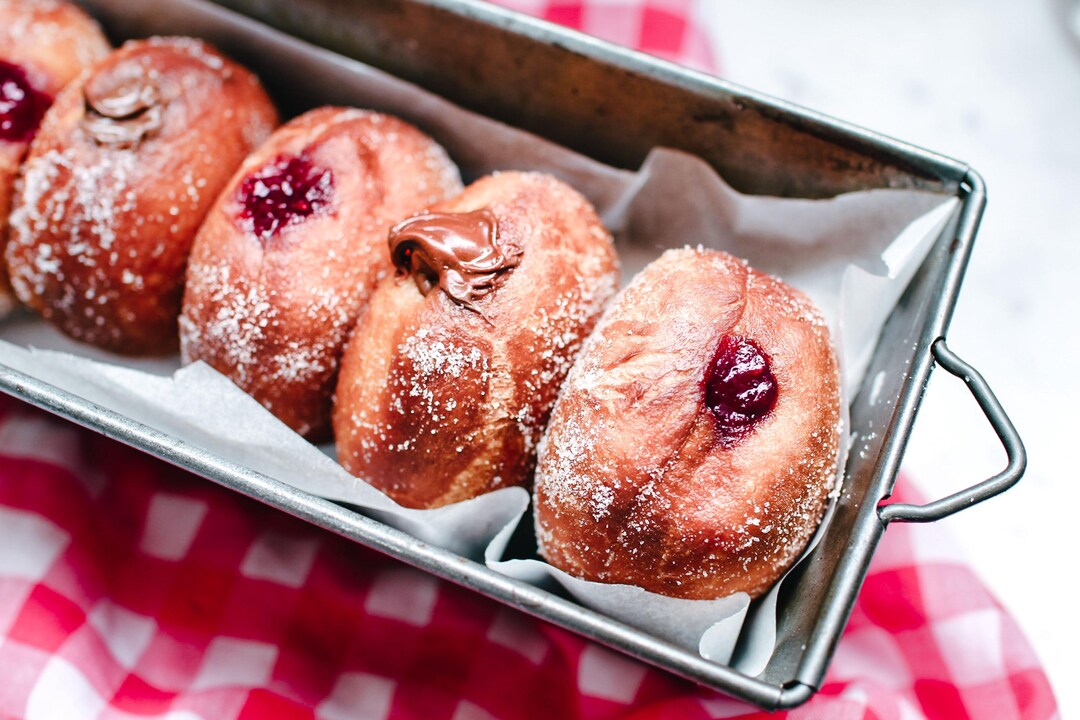Soft and Filled Donuts With Jam or Chocolate, Delicious Homemade ...