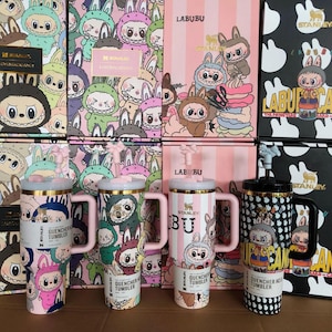 Limited Edition Labubu Stanley Cup 40oz – Cute Cartoon Tumbler, Limited Edition Gift, Custom Name Mug, Viral Cup Trend