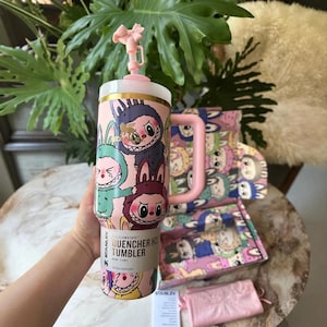 Limited Edition Labubu Stanley Cup 40oz – Cute Cartoon Tumbler, Limited Edition Gift, Custom Name Mug, Viral Cup Trend