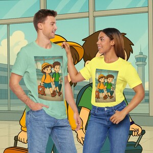 Sweet Buddies Unisex T-Shirt, Abenteuer Shirt, Kinder Reise T-Shirt, Urlaubs Outfit, süße Zeichentrickfiguren