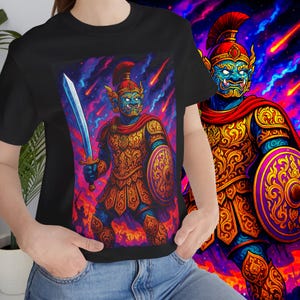 Thaitan Warrior Graphic Tee, Unisex T-Shirt, Fantasy Art Shirt, Gift for Game Lovers, Cool Graphic Tee for Men and Women , Art on your Shirt