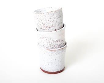 White cup tumblers, Wabi Sabi cups, Ceramics by Polli Pots, Rustic unique tumblers, Scandinavian HYGGE, Beakers pottery, Gift Handmade