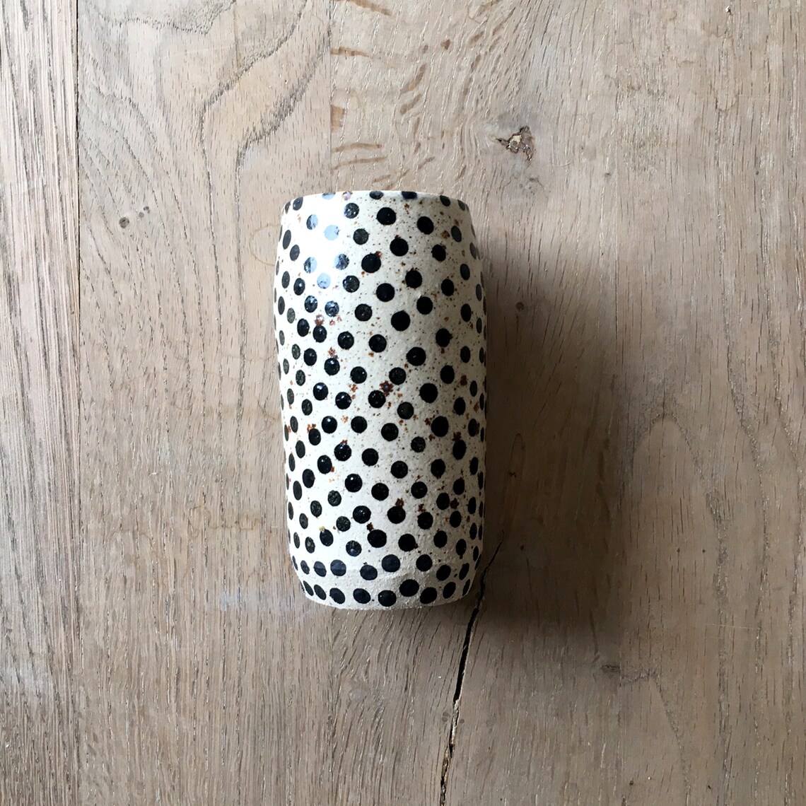 Polka Dot Vase Black White Vase Flower Vase Gift for Her Etsy