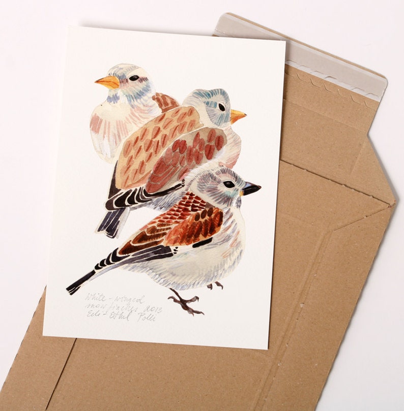 Owl art print, Strix Aluco bird watercolour, Archival woodland illustration, The tawny brown owl painting, Farmhouse decor night birds image 4