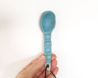 Clay spoons, Blue clay spoons, Unique pottery spoon, Salt sugar spoon, Handmade clay spoon studio, Gift for her, Wabi sabi, Country House