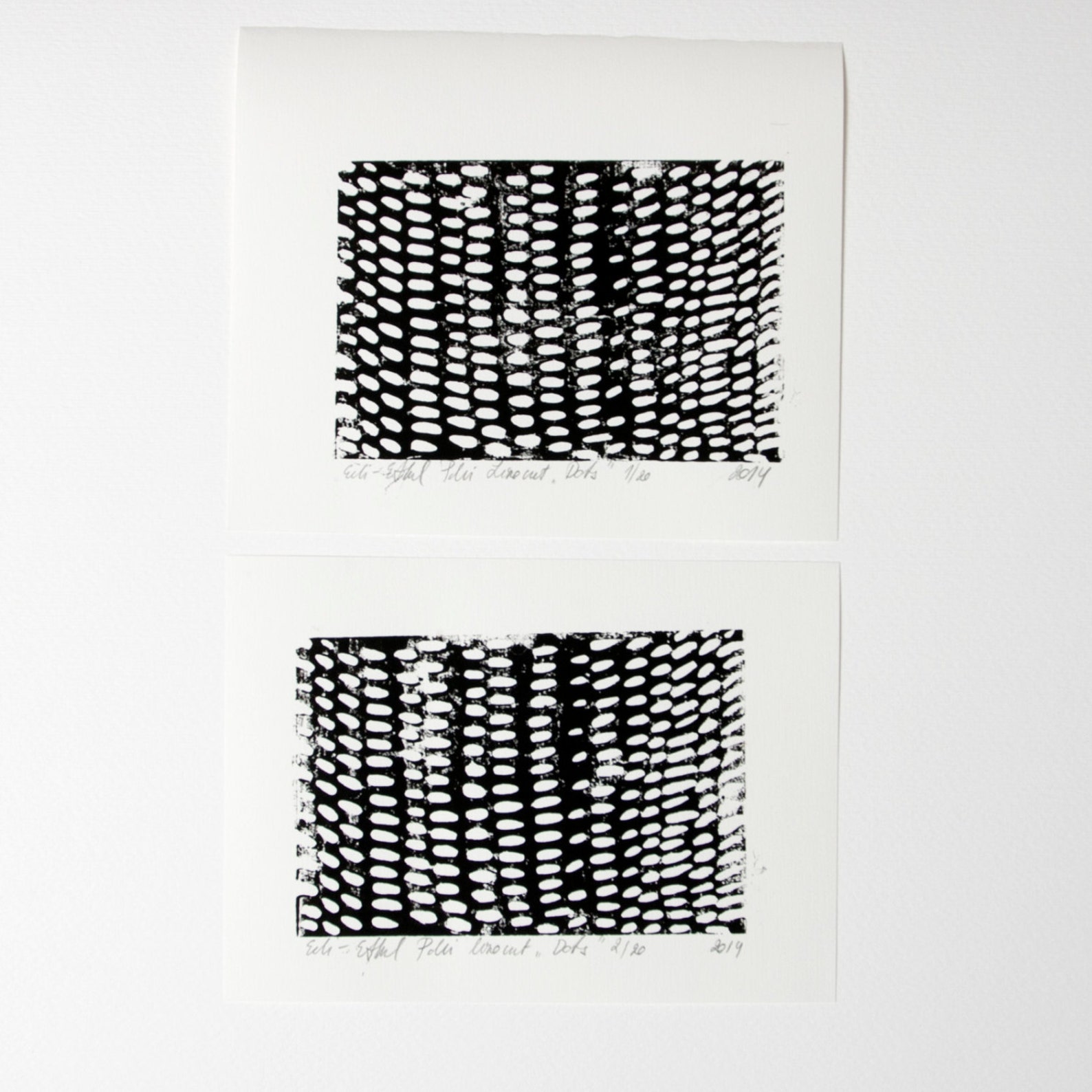 Black white linocut Dots linocut Original linocut Etsy