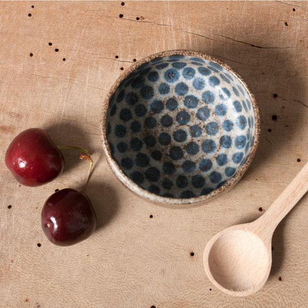 SALE bowl black dots danish vessel brown unique keramik ceramics handmade by eeliethel scandinavian studio pottery decor