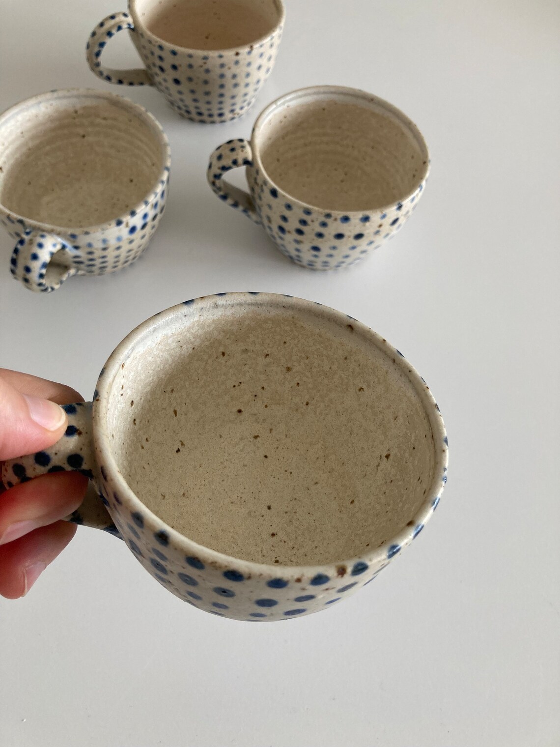 MADE TO ORDER Blue White Small Mug, Coffee Mug With Handle, Handmade ...