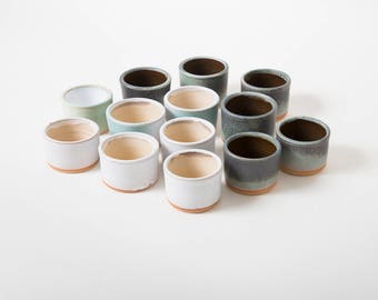 Expresso tumblers, Wabi Sabi cups, Ceramics by Polli Pots, Rustic unique tumblers, Scandinavian HYGGE, Sake small cups, Gift Handmade White
