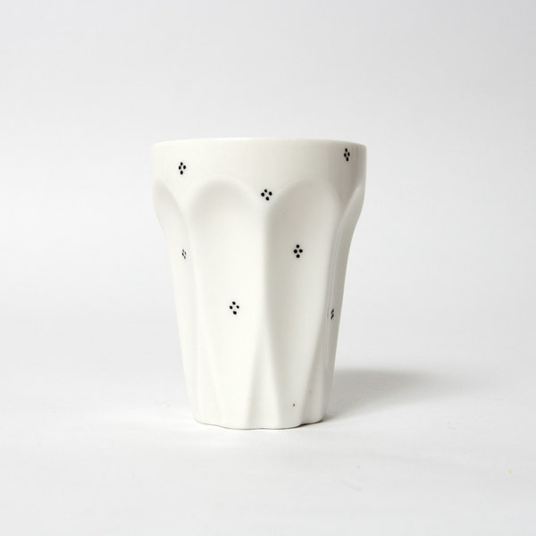 white cup pattern black teacup coffee mug hand painted drawing by eeliethel