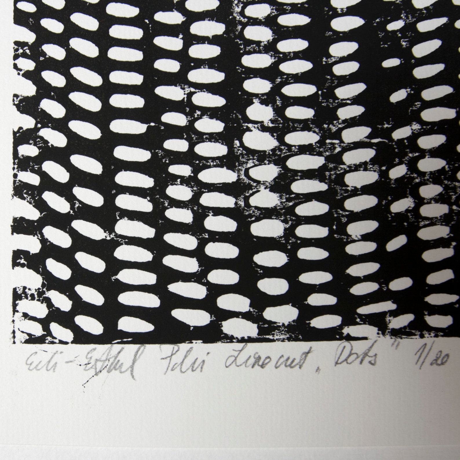 Black white linocut Dots linocut Original linocut Etsy