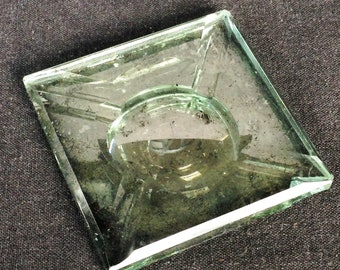 Antique mercury glass ashtray. Home decor mirror tray container or mixed media art recycling supply.