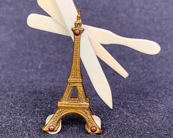 Eiffel Tower foldable pocket manicure vintage set. Souvenir from France. Keepsake memorabilia collectible retro gift idea.