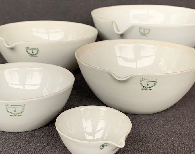 Vintage Laboratory Scientist Porcelain Dish Set. Rescued Chemistry Lab