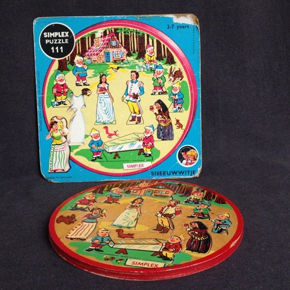 Vintage Snow White Jigsaw Puzzle. Simplex 111. Retro Kids Pre School ...