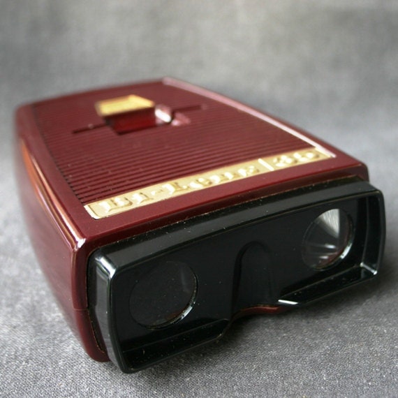 Visionneuse de diapositives bi-objectif 35 mm portable de type