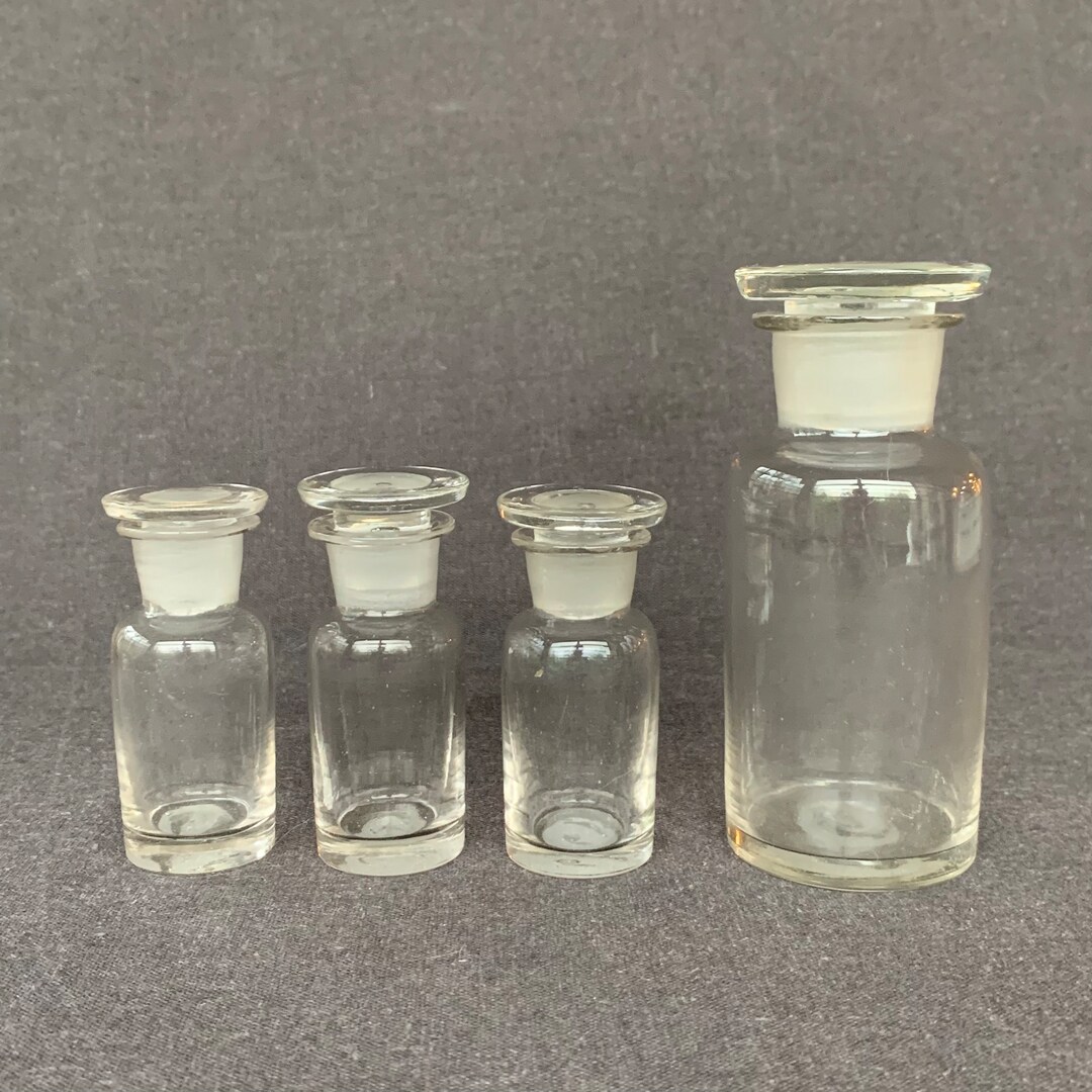 Vintage Laboratory Glass Jar Set of 4. Retro Scientific Etsy