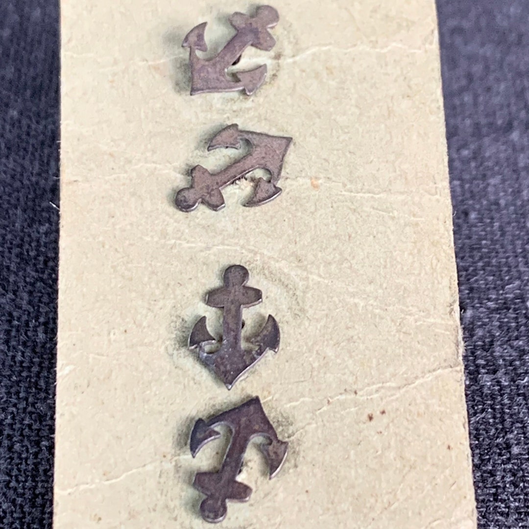 Vintage Miniature Silvery Anchors Pendants Buckles. Sailors Buttons