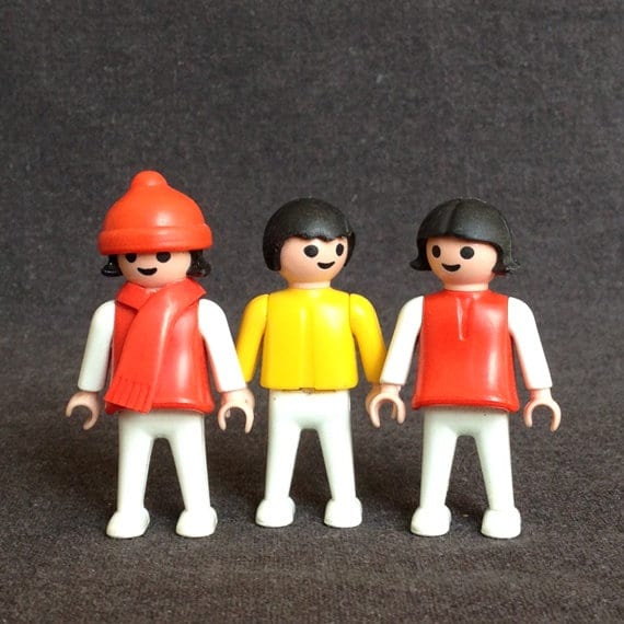 Kiddos Playmobil. Vintage 1981 Retro Toys Trio. Fun Souvenir Gift