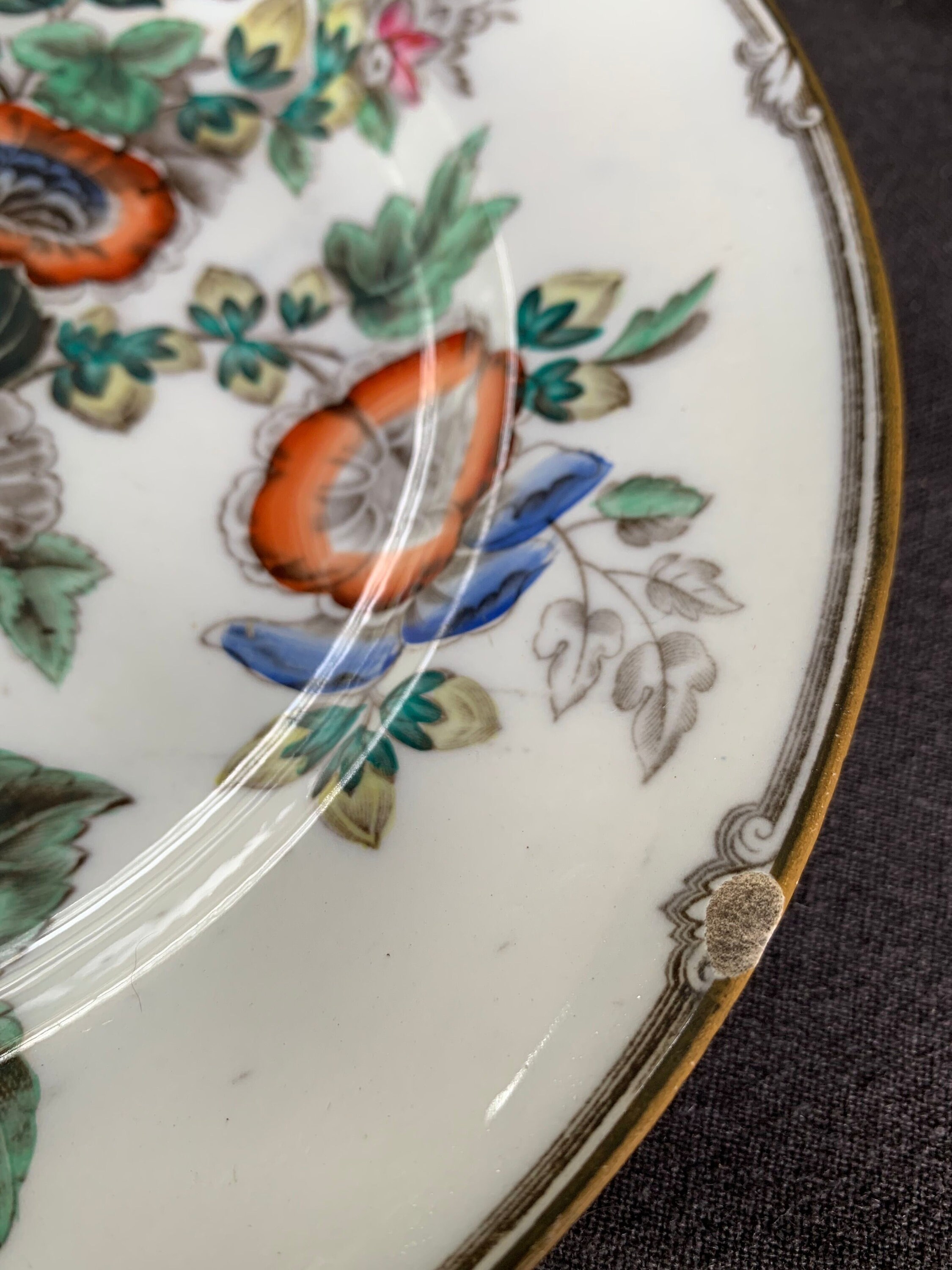 Vintage Hollyhock Flower Ceramic Diner Plates Set of 12. Dinnerware ...