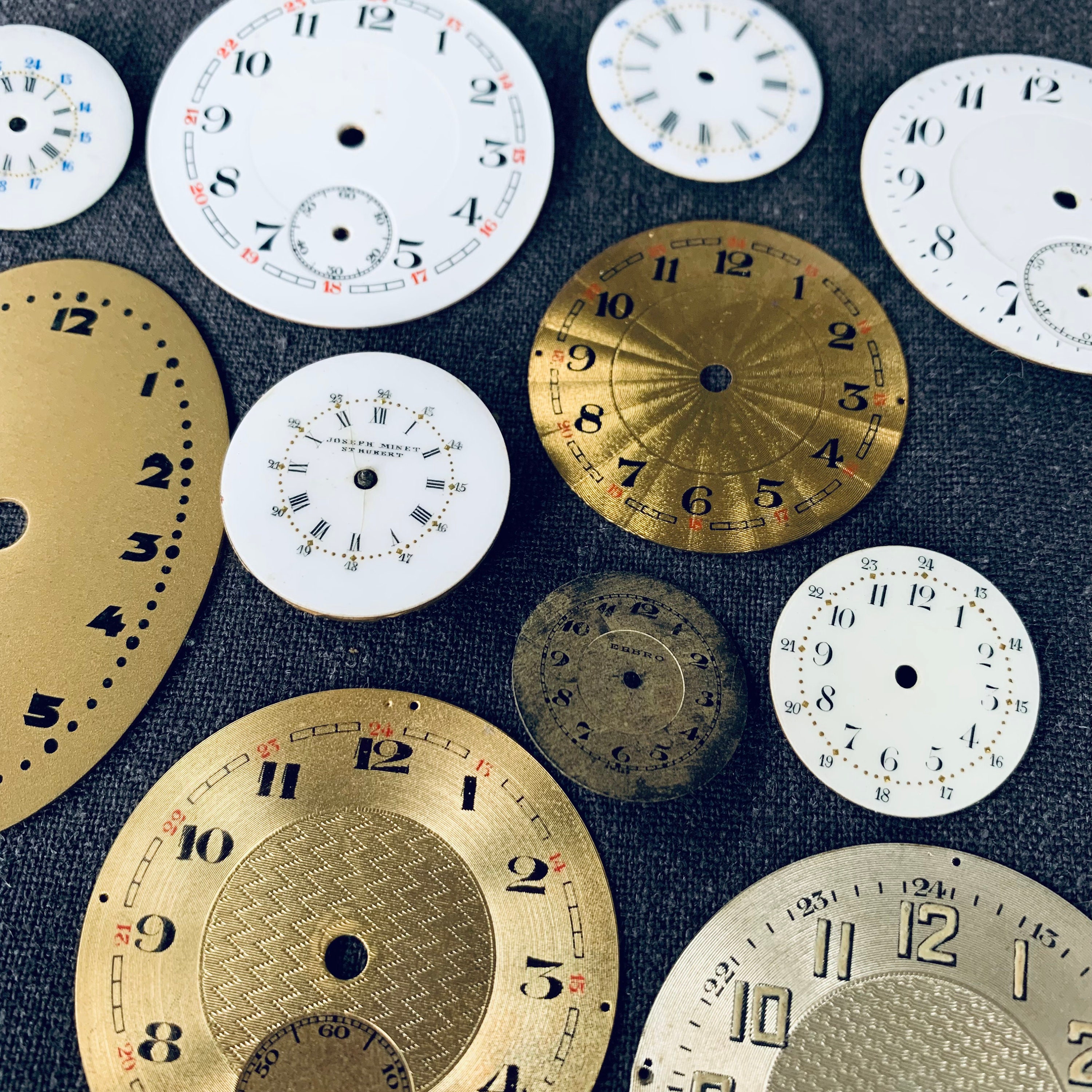 Antique Watch Dial or Clockface Instant Collection of 4. Rescued Retro