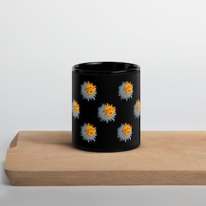 Black Celestial Sun and Moon Mug