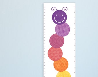 Modern Growth Chart for kids. Contemporary height chart ruler. A great Baby Shower gift. Wall decor for a bright and stylish nursery