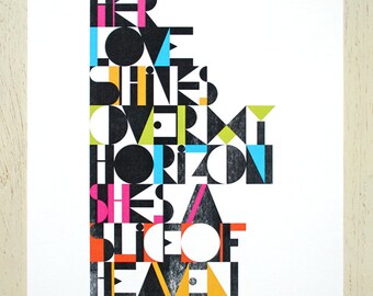 Slice of Heaven (a New Zealand song classic) - multicolour. Large size by Erupt Prints