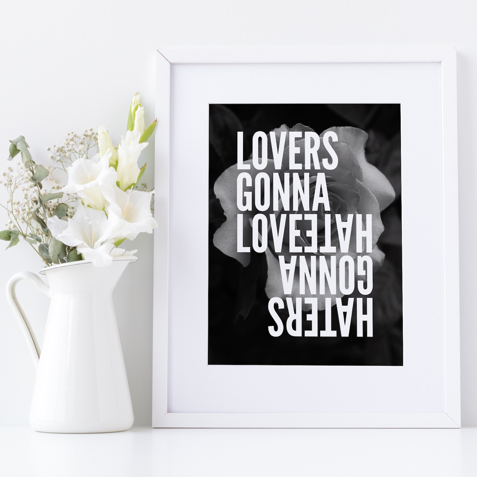 Haters Gonna Hate Lovers Gonna Love Typographic Art Print Etsy