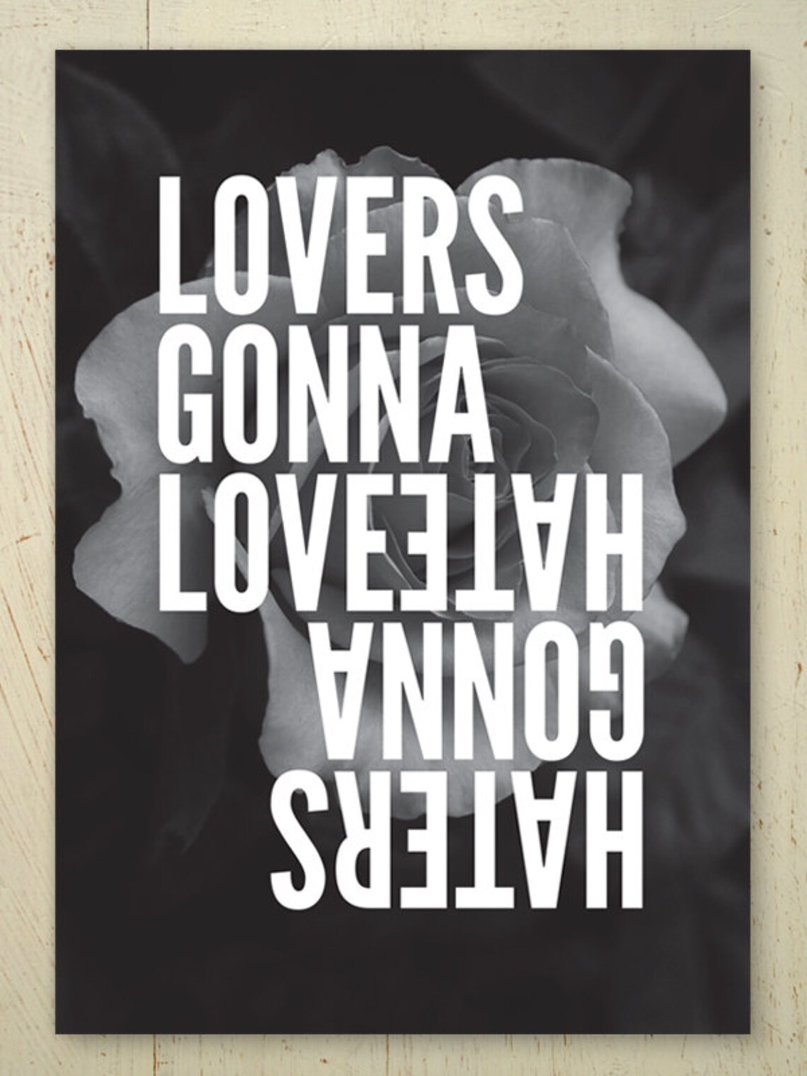 Haters Gonna Hate Lovers Gonna Love Typographic Art Print Etsy