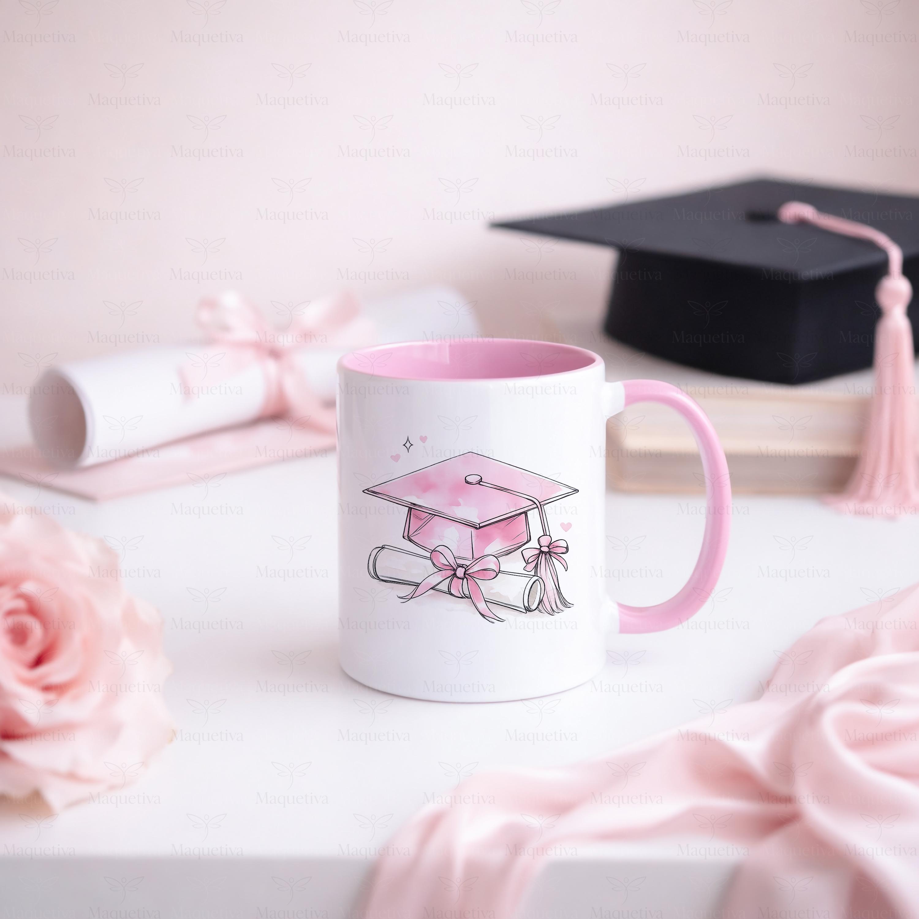 Pink Graduation Objects Animated Pink Graduation PNG Design, Watercolor Graduate Clipart - Etsy
