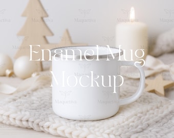 Mockup för julemaljmugg | Mockup för mysig julmugg