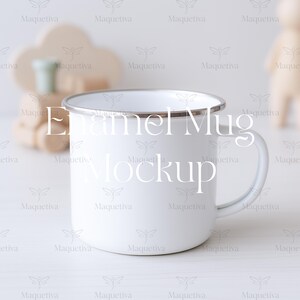 Enamel Mug Mockup, Kids Mug Mockup, Camping Mug Mockup, White Camp Cup Mockup, Nursery Mug Mockup, Blank Enamel Cup