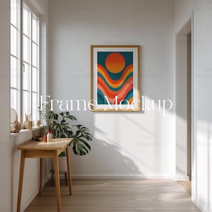 3x4 Ratio Frame Mockup, Frame With Mat Mockup, Wood Frame Mockup, Interior Frame Mockup, PSD Vertical Frame Mockup Minimalist Poster Mockup