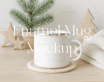 Mockup för julemaljmugg, mockup för campingmugg, mockup för husbilsmugg, mockup för vit mugg, mockup för campingmugg