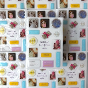 Stickers zodiaque Gémeaux pour coque de téléphone, lot d'autocollants astrologiques étanches, stickers horoscope mignons en vinyle, cadeau Gémeaux, stickers pour ordinateur portable
