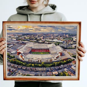 Old Trafford Oil Painting | Manchester United FC Art Print | Football Poster | Football Stadium | Football Wall Art | A5 A4 A3 A2 A1 Sizing|