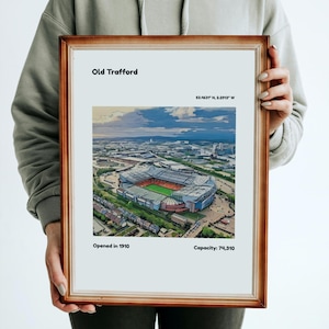 Old Trafford  | Manchester United FC Art Print | Football Poster | Football Stadium | Football Wall Art | A5 A4 A3 A2 A1 Sizing |