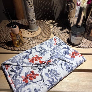 Handmade Quilted Laptop Sleeve – 13&quot; - 17&quot; Floral Case in Soft Cotton | Padded Computer Cover | Boho Natural Aesthetic | Gift for Her