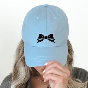 Coquette Hat, Embroidered Bow Dad Cap, Cute Coquettecore Baseball Hat, Soft Girl Aesthetic Cap, Adjustable Cotton Cottagecore Hat