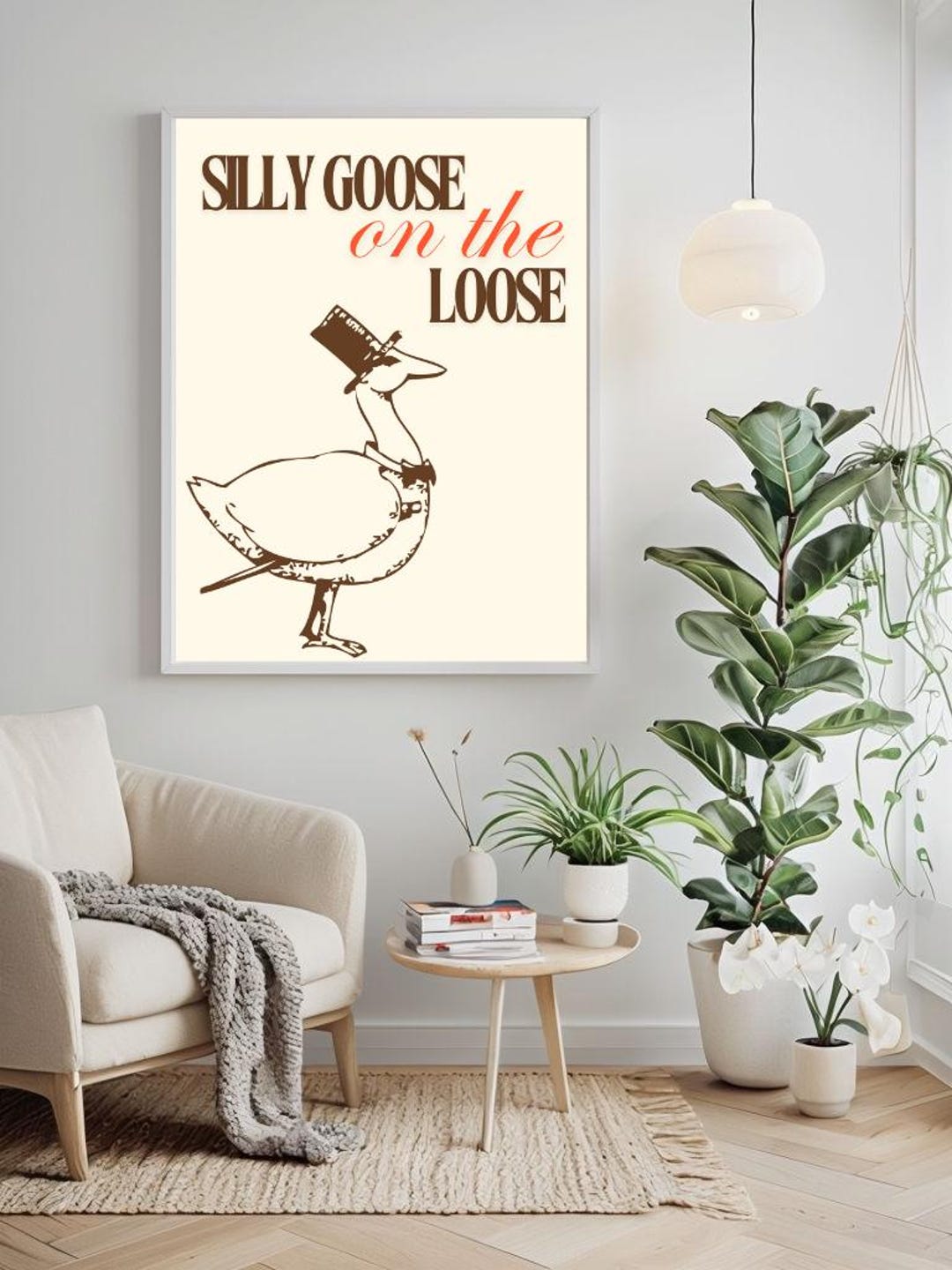 Silly Goose on the Loose Print – Whimsical Farmhouse Animal Art ...